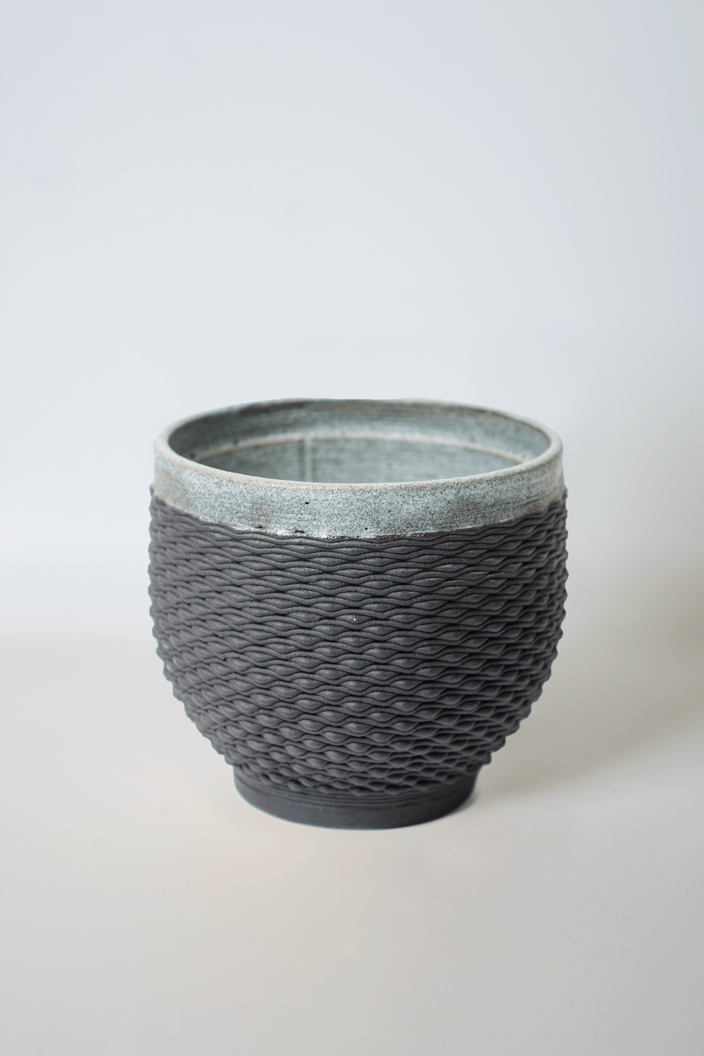 Weave -Black Ombre Matte Blue Double Layer 3D Printed Cups
