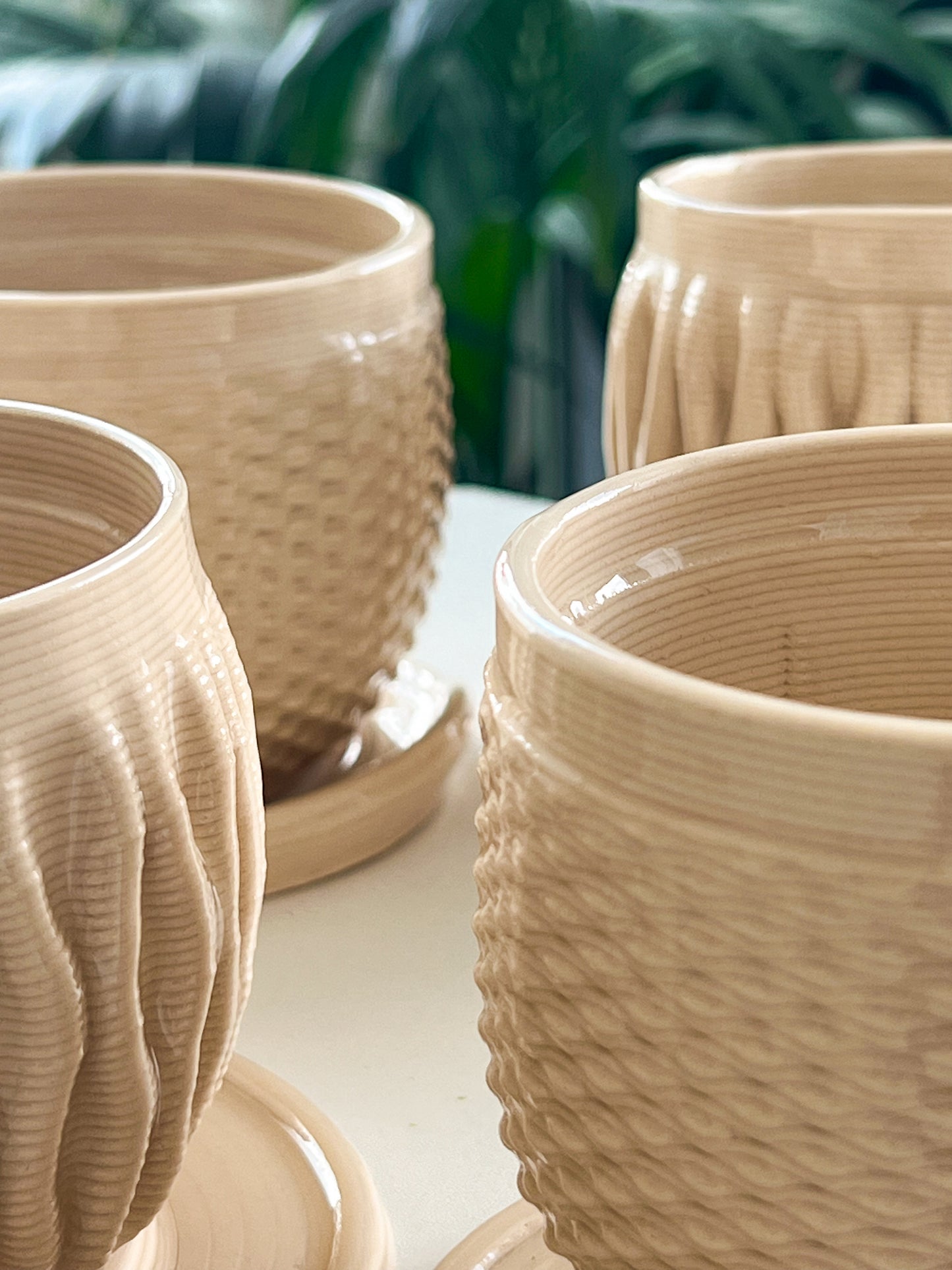 Coral - Black Ombre Blue Matte Double Layer 3D Printed Cups