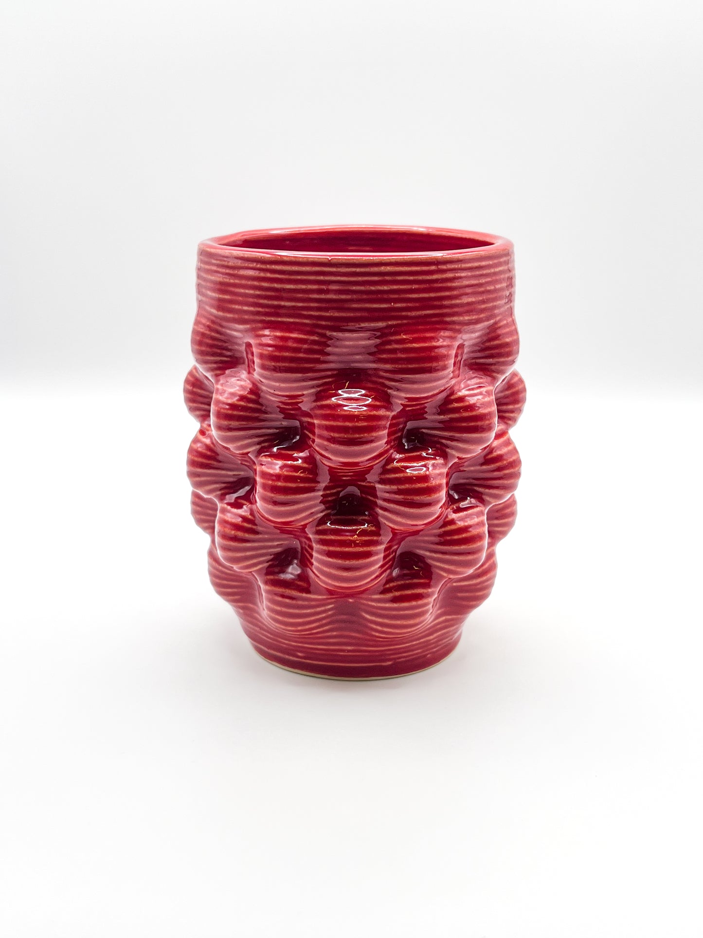 Ripple - Red 3d Printed Clay Cup