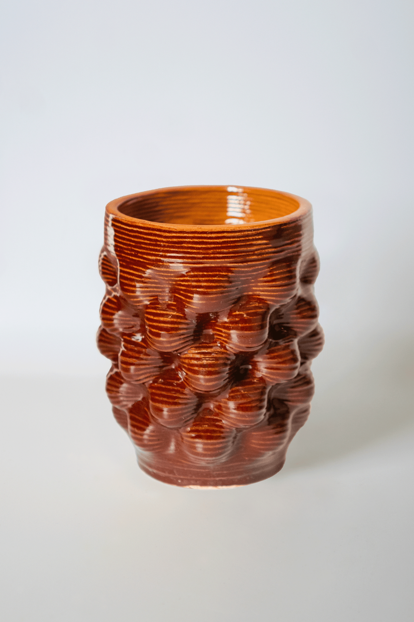 Ripple - Espresso Beige 3d Printed Clay Cups