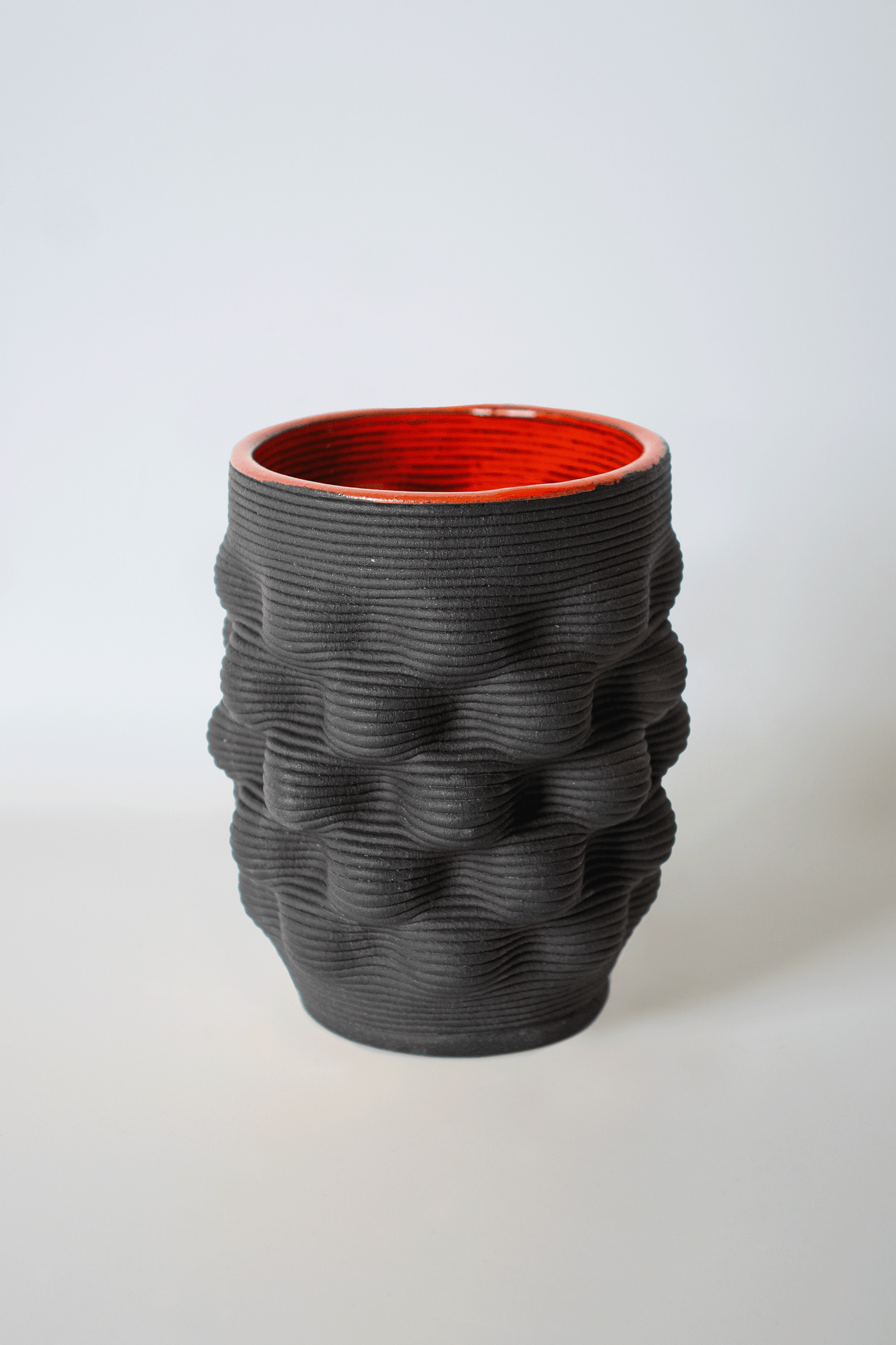 Ripple - Black Magma 3d Printed Clay Cups