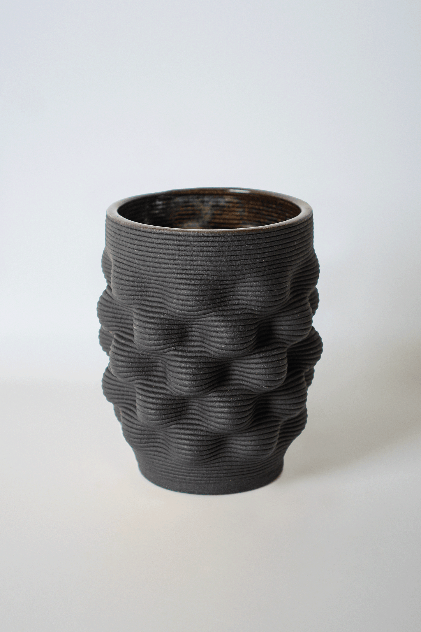 Ripple - Black Ferra 3d Printed Clay Cups