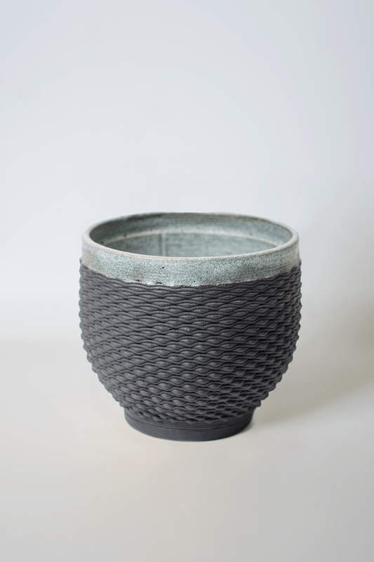 Weave -Black Ombre Matte Blue Double Layer 3D Printed Cups