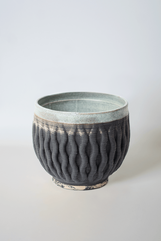 Coral - Black Ombre Blue Matte Double Layer 3D Printed Cups