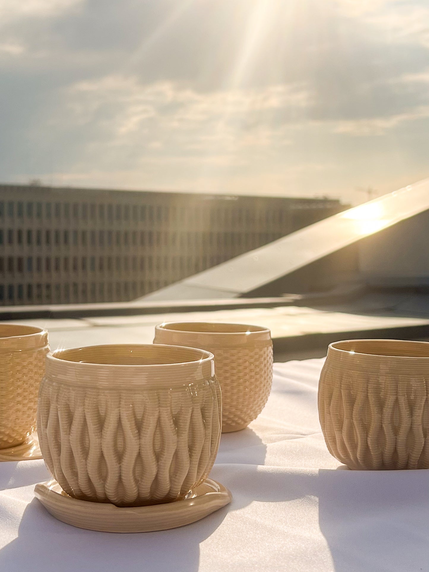 Coral - Black Ombre Blue Matte Double Layer 3D Printed Cups