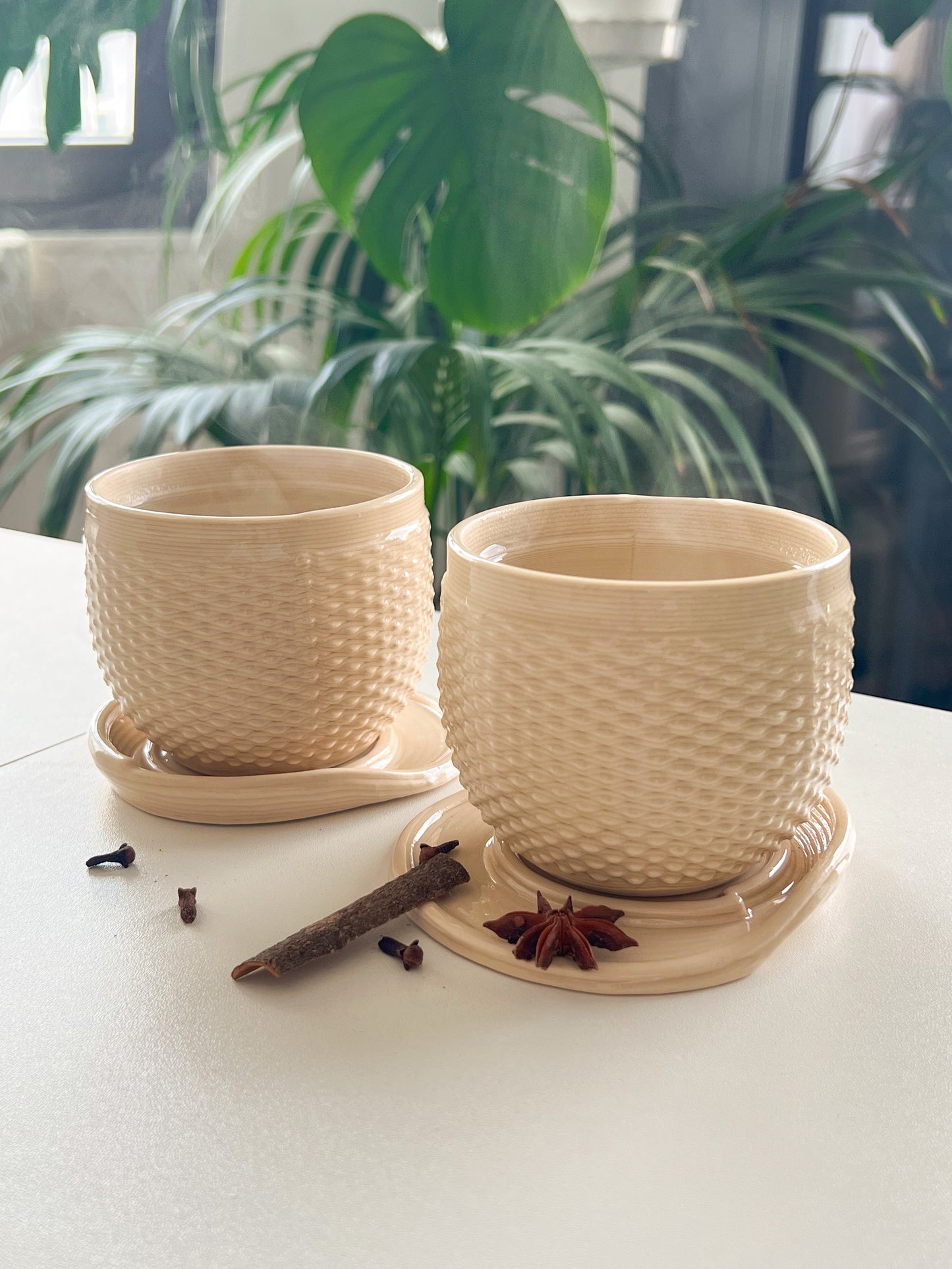 Weave -Black Ombre Matte Blue Double Layer 3D Printed Cups