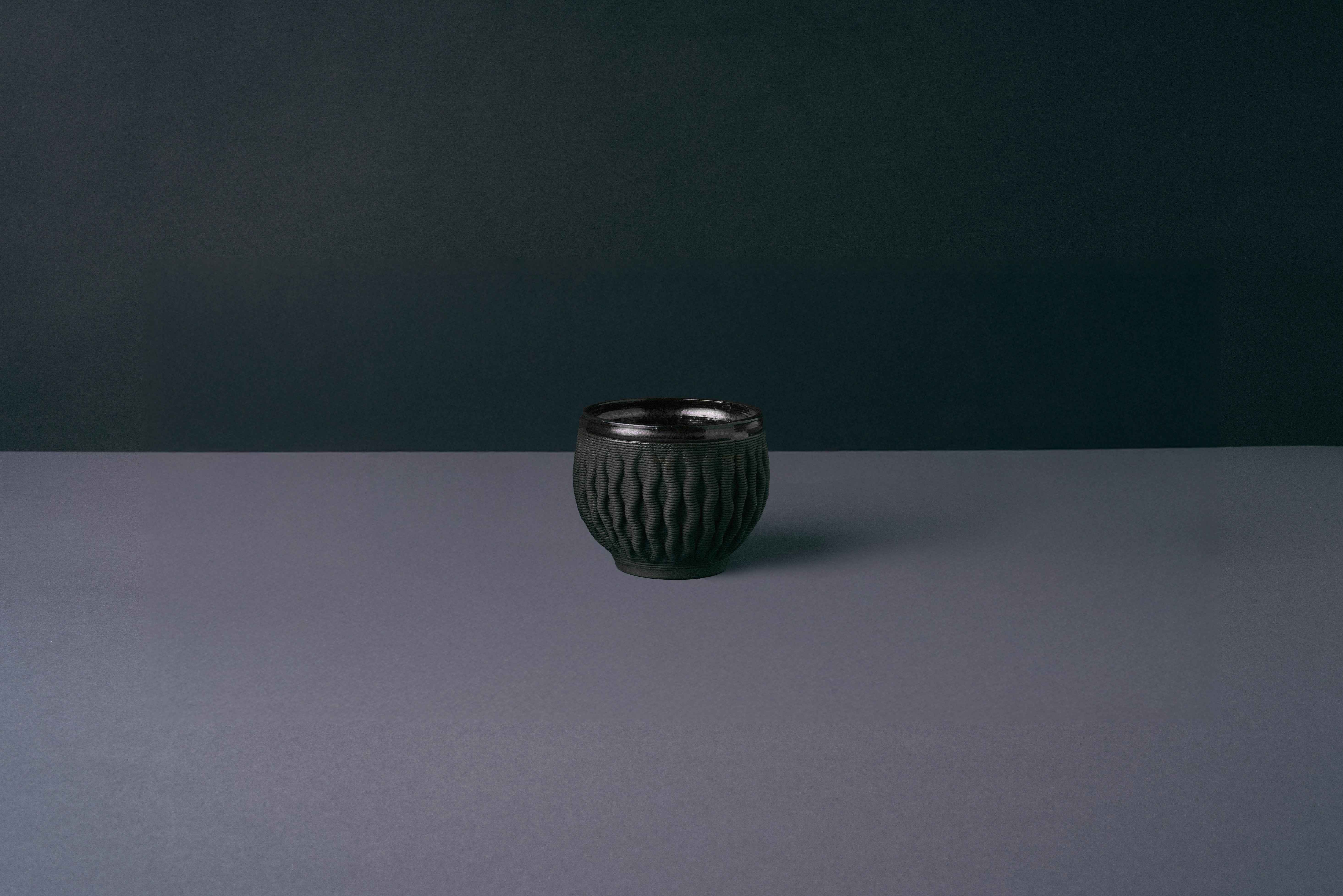 Coral Black Insulated Cup – 3D-Printed Clay | The Loom Lab – the